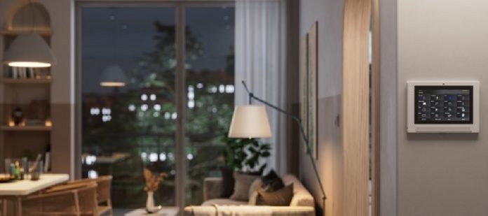 Smart Home Automation System With In Living Room With Blurred Background